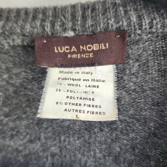 Luca NOBILI FIRENZE Gray and Pink Striped Men's Sweater - Picture 3 of 8